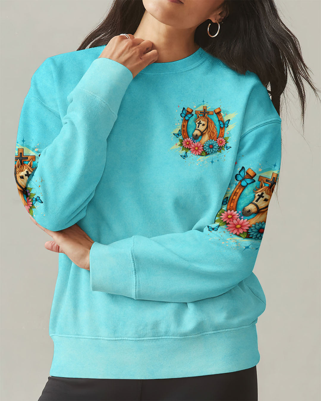 Runs On Jesus And Horses Women's All Over Print Shirt - Yhdu0306252