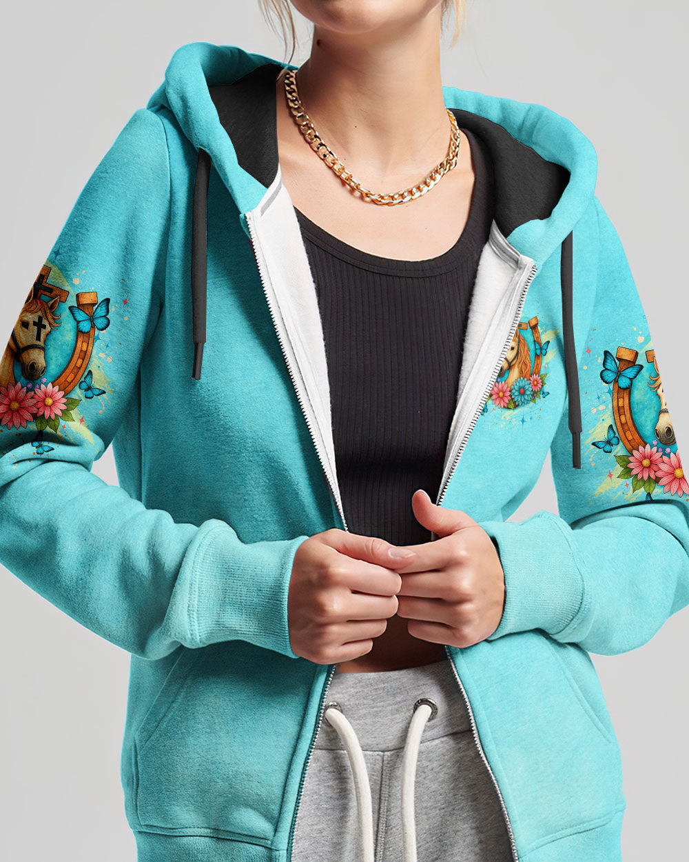 Runs On Jesus And Horses Women's All Over Print Shirt - Yhdu0306252