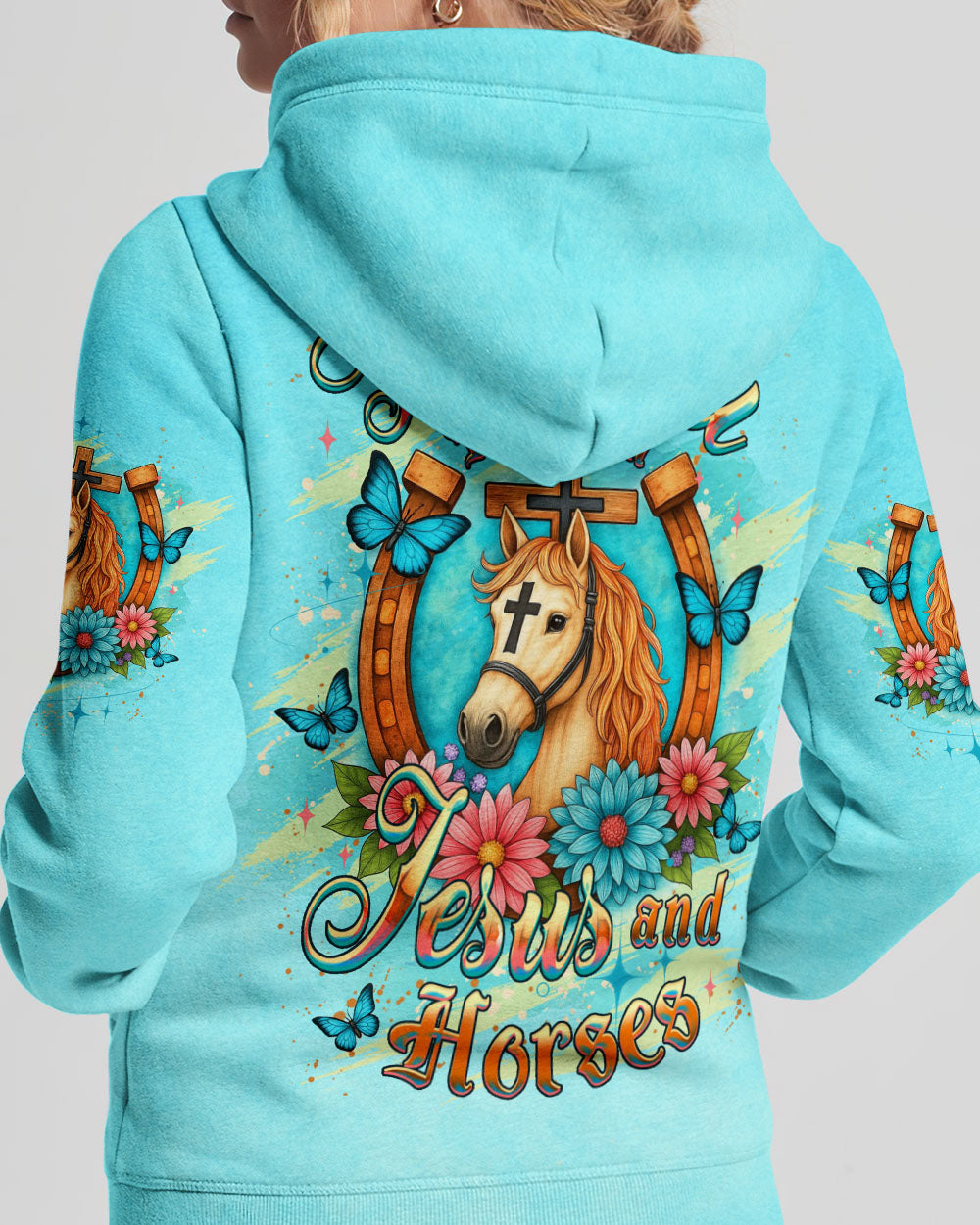 Runs On Jesus And Horses Women's All Over Print Shirt - Yhdu0306252