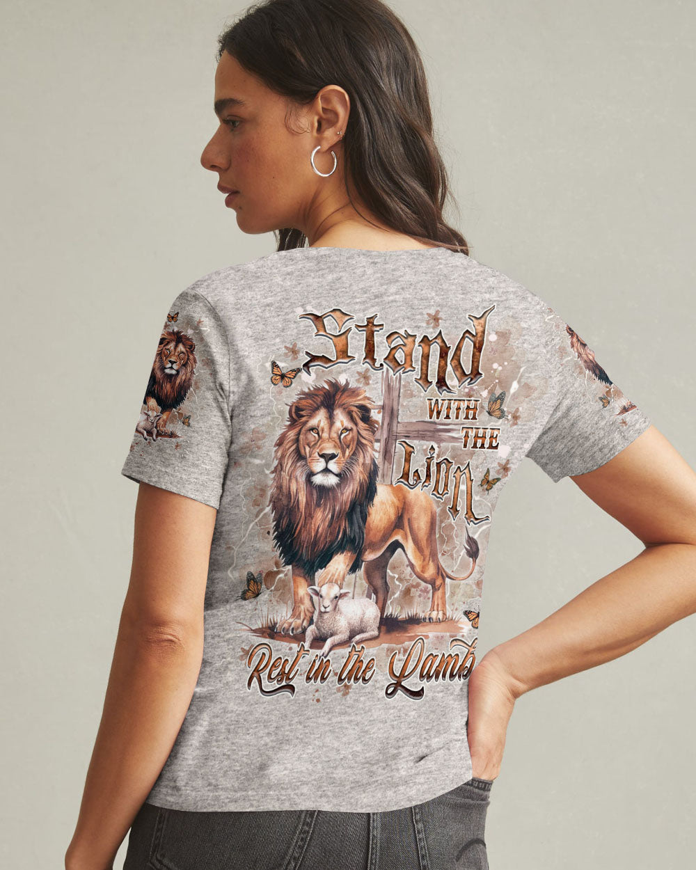 Stand With The Lion Rest In The Lamb Women's All Over Print Shirt - Yhdu0403253