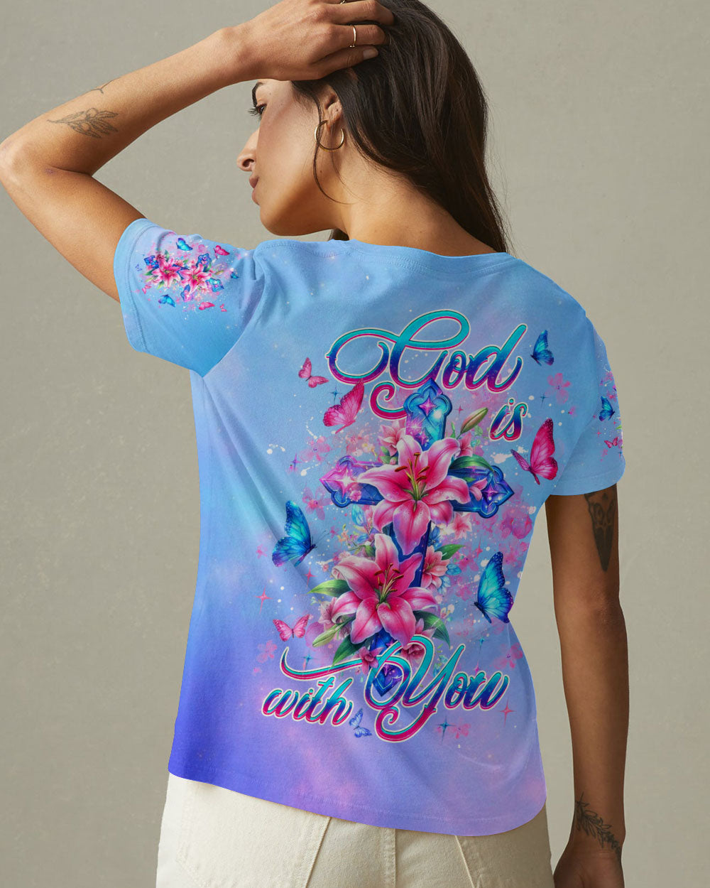 God Is With You Women's All Over Print Shirt - Yhdu0601253