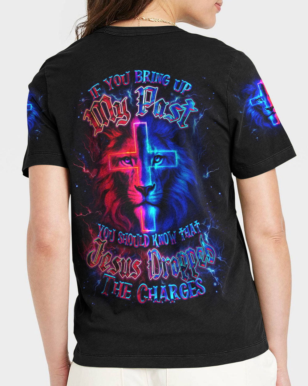 Jesus Dropped The Charges Lion Women's All Over Print Shirt - Yhdu0707253