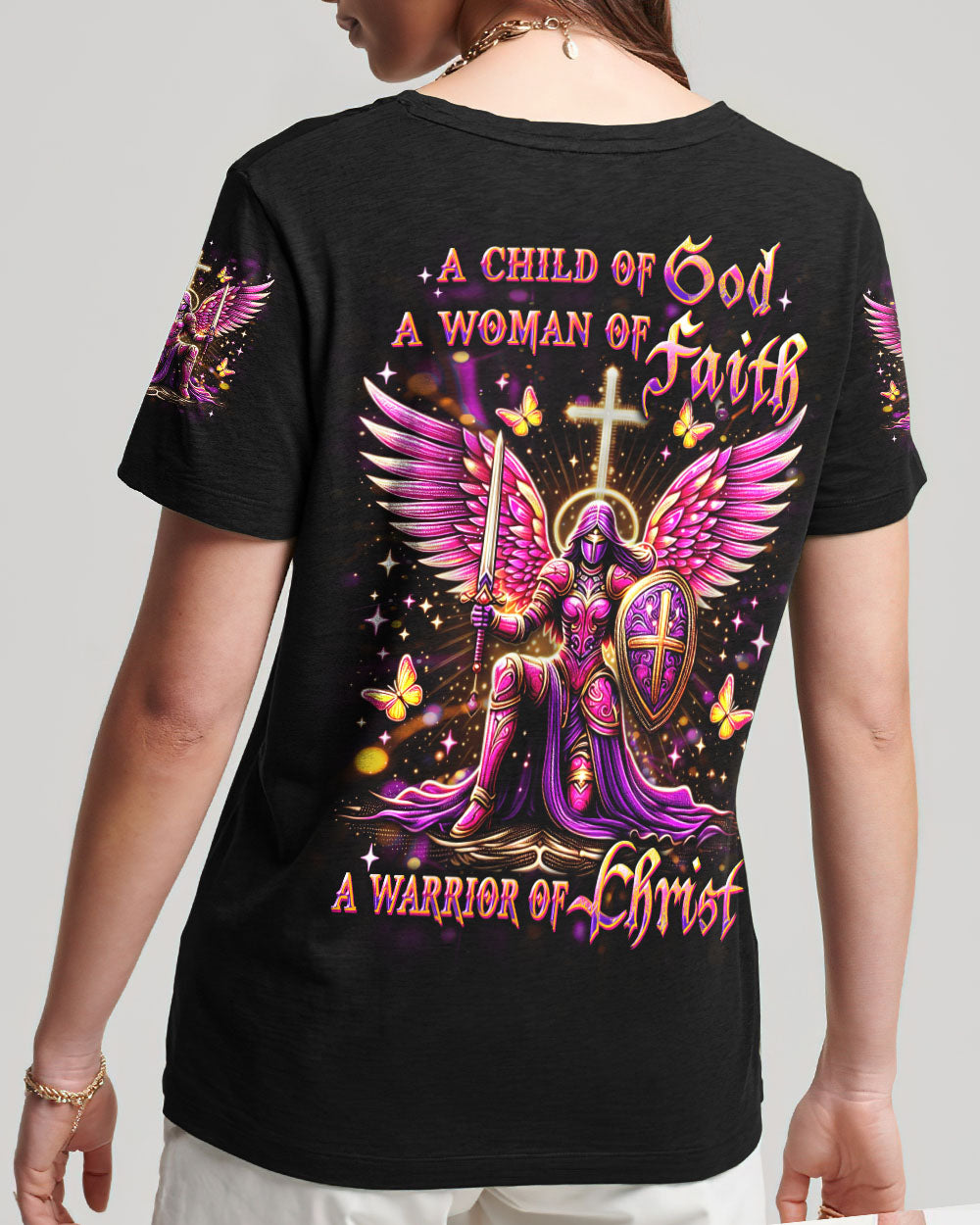 A Child Of God A Woman Of Faith Women's All Over Print Shirt - Yhdu1103253