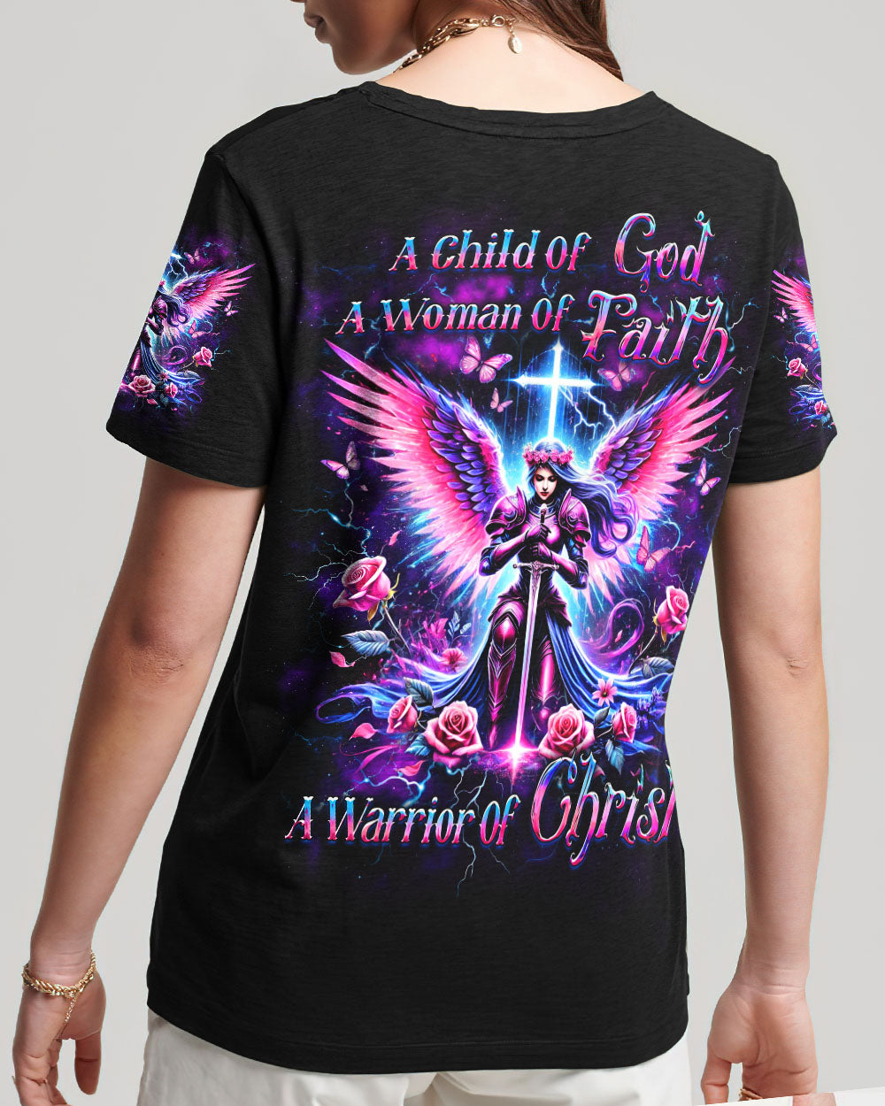 A Child Of God A Woman Of Faith Women's All Over Print Shirt - Yhdu1112242