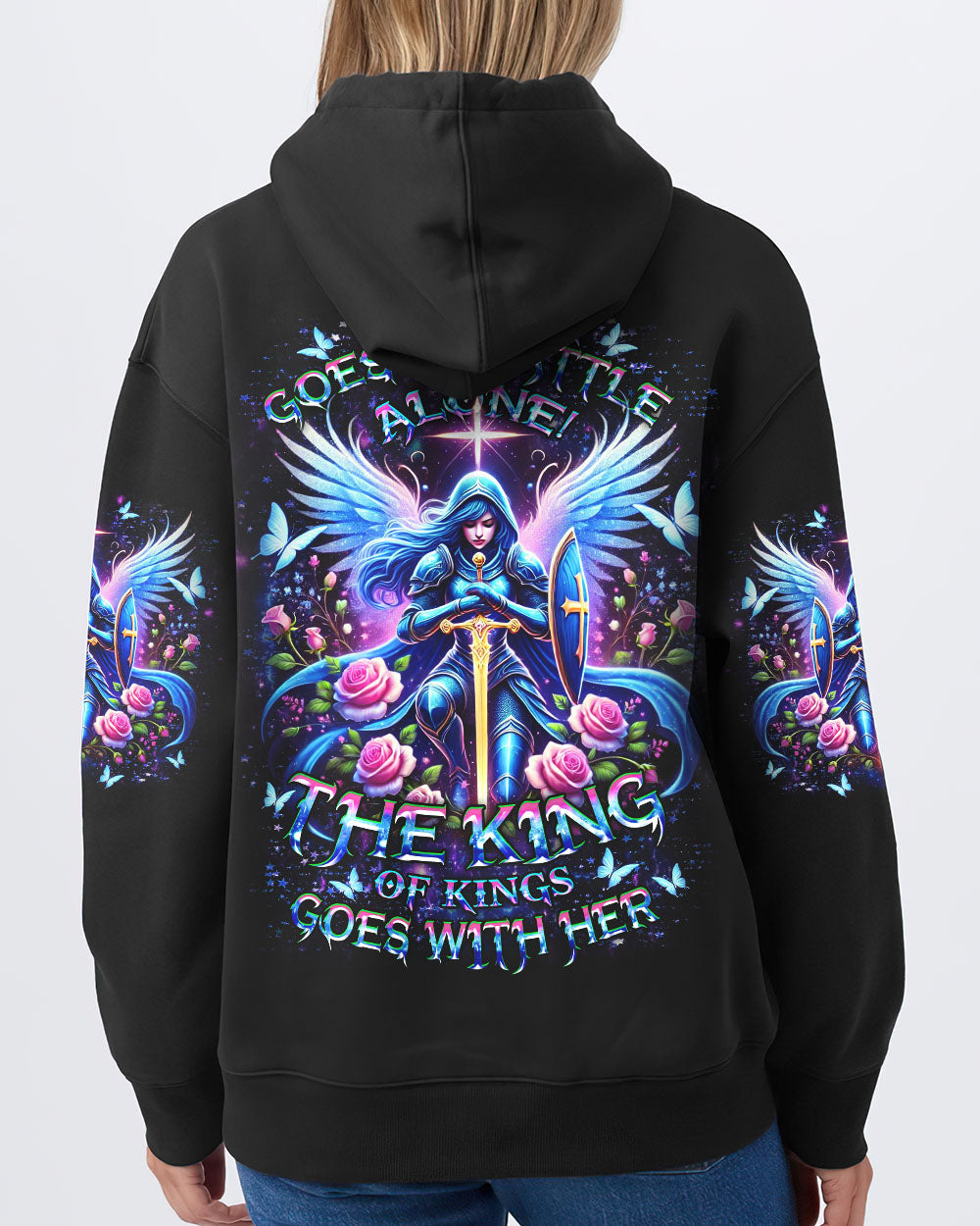 She Never Goes To Battle  Alone Women's All Over Print Shirt - Yhdu1501251