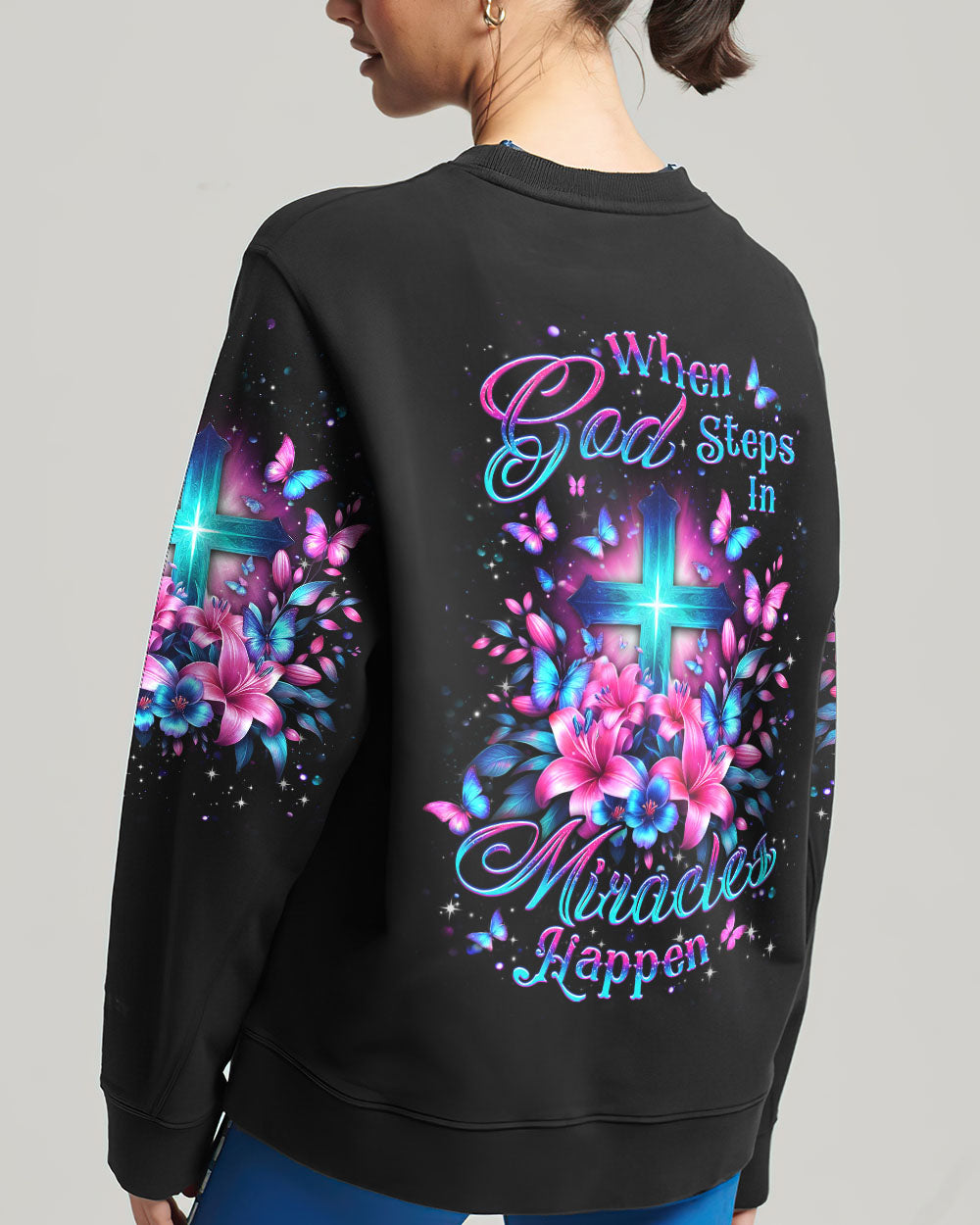 When God Steps In Miracles Happen Women's All Over Print Shirt - Yhdu1504244