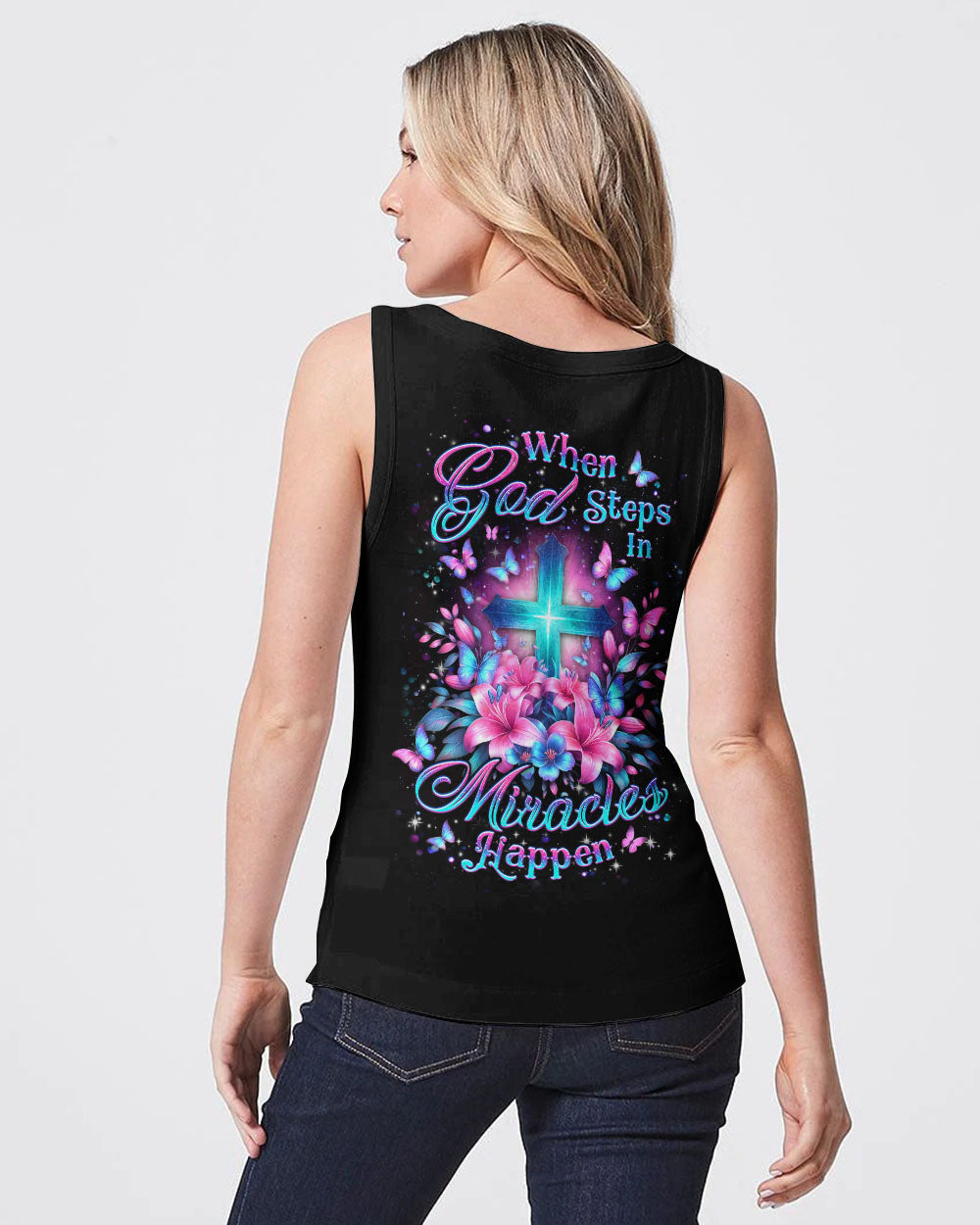 When God Steps In Miracles Happen Women's All Over Print Shirt - Yhdu1504244