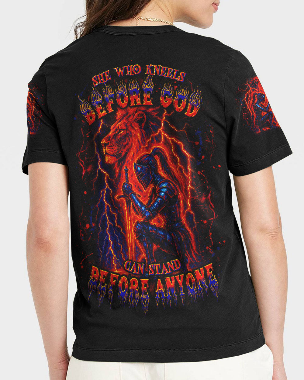 She Who Kneels Before God Women's All Over Print Shirt - Yhdu1607254
