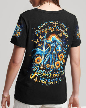 Don't Mess With A Praying Woman Woman's All Over Print Shirt - Yhdu1701253