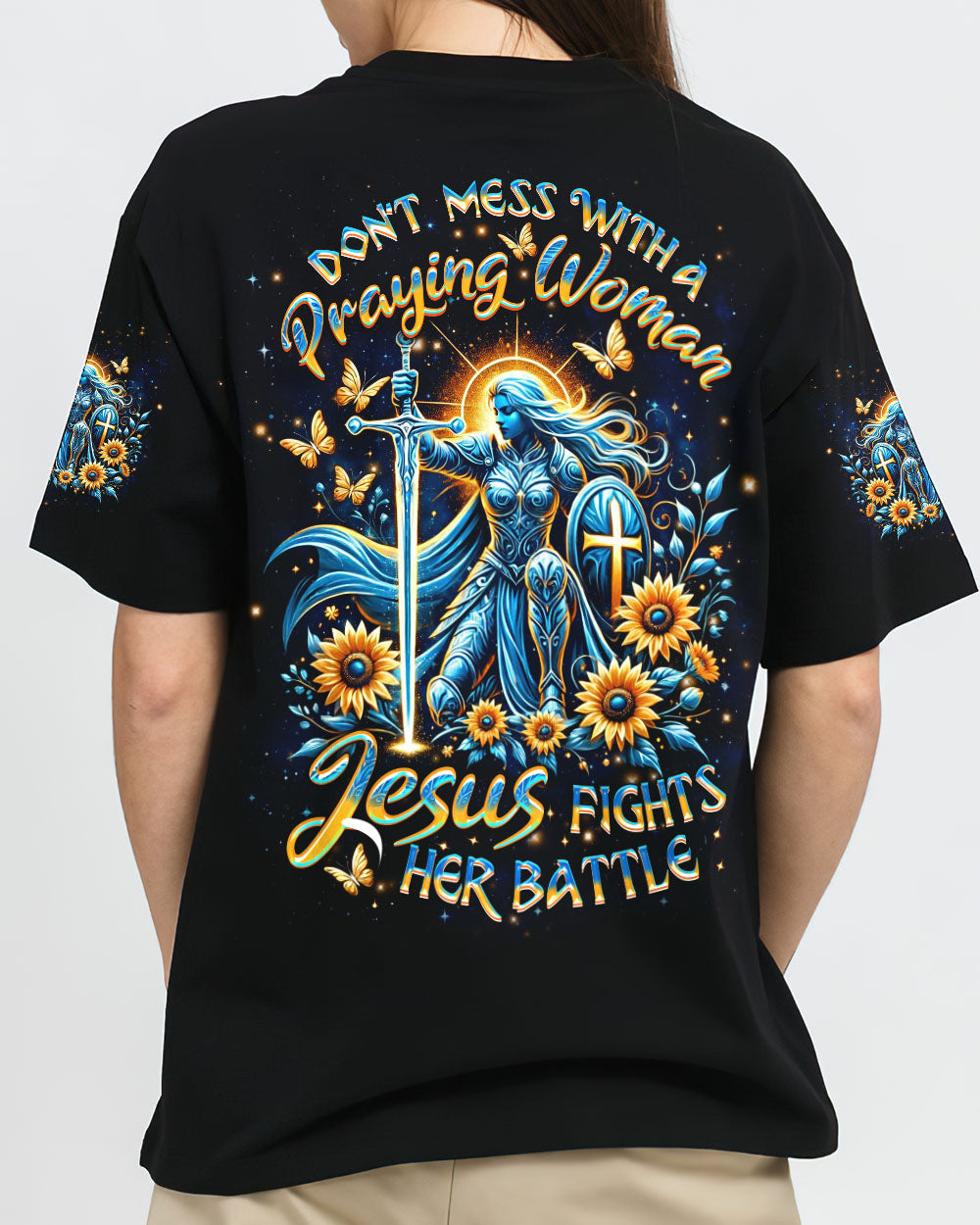 Don't Mess With A Praying Woman Woman's All Over Print Shirt - Yhdu1701253