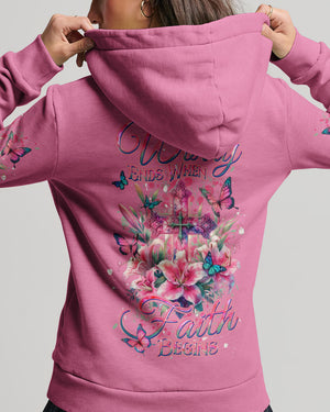 Worry Ends When Faith Begins Women's All Over Print Shirt - Yhdu2201243