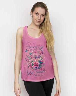 Worry Ends When Faith Begins Women's All Over Print Shirt - Yhdu2201243