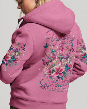 Worry Ends When Faith Begins Women's All Over Print Shirt - Yhdu2201243