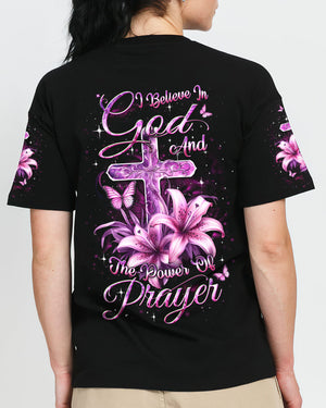 I Believe In God Cross Butterfly Women's All Over Print Shirt - Yhdu2211233