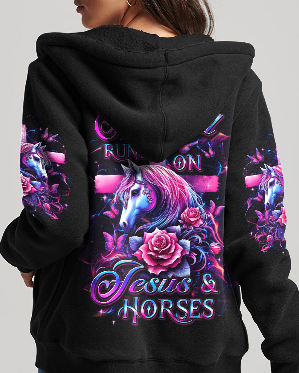 Runs On Jesus And Horses Women's All Over Print Shirt - Yhdu2211243