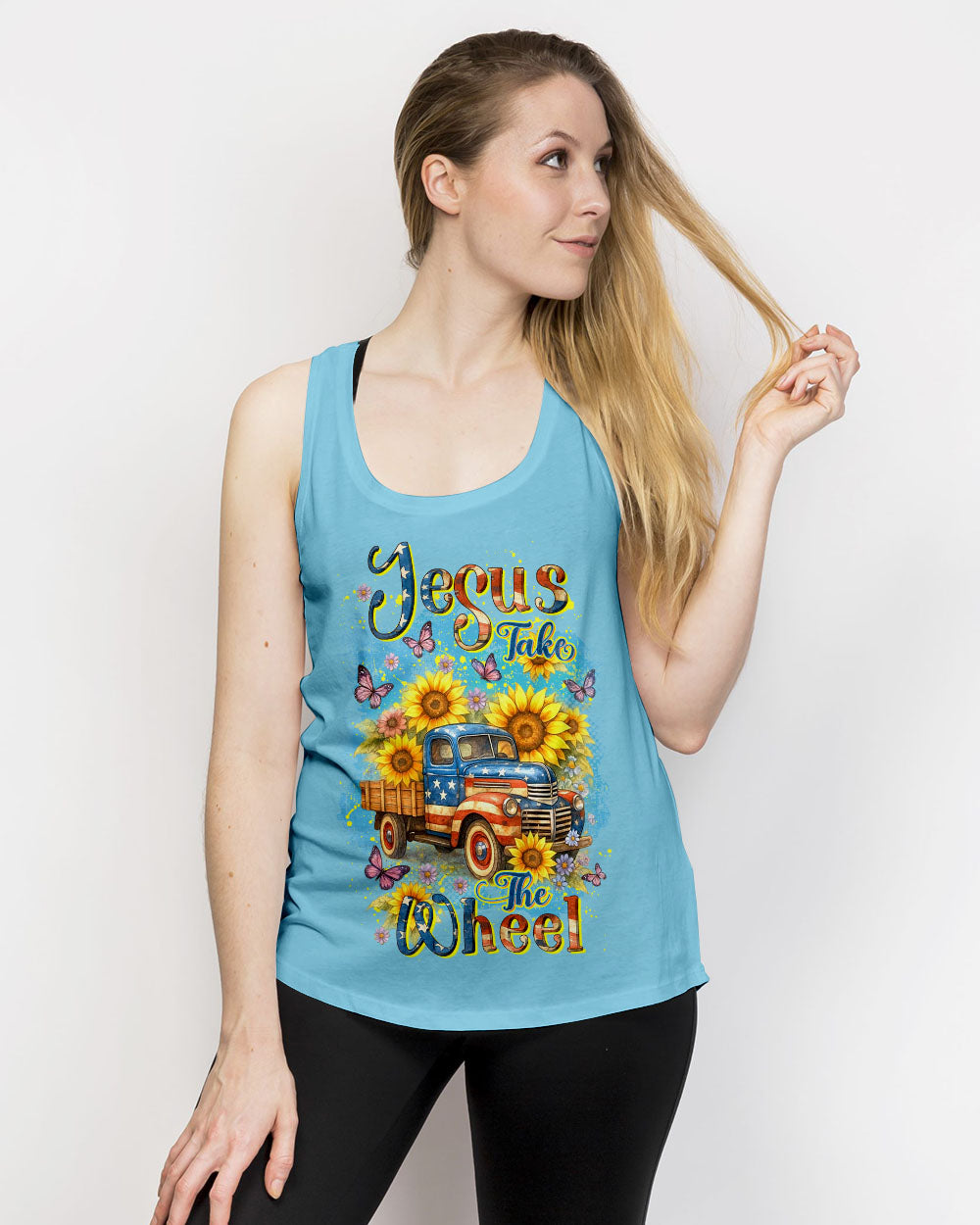 Jesus Take The Wheel Sunflowers Women's All Over Print Shirt - Yhdu2705254