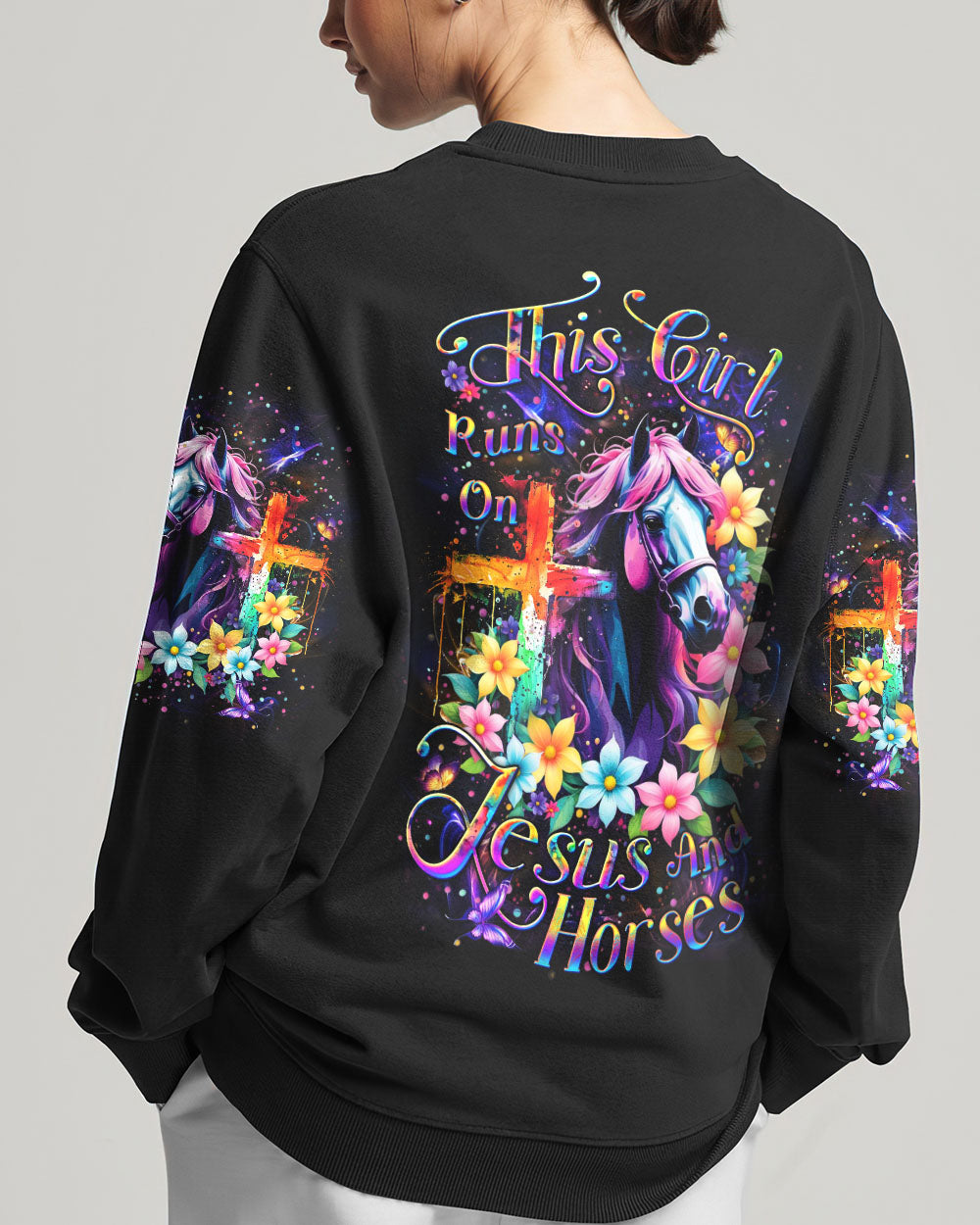 Runs On Jesus And Horses Women's All Over Print Shirt - Yhdu2709244