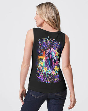 Runs On Jesus And Horses Women's All Over Print Shirt - Yhdu2709244