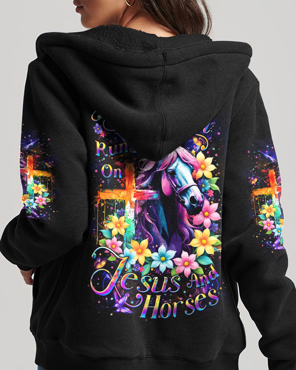 Runs On Jesus And Horses Women's All Over Print Shirt - Yhdu2709244