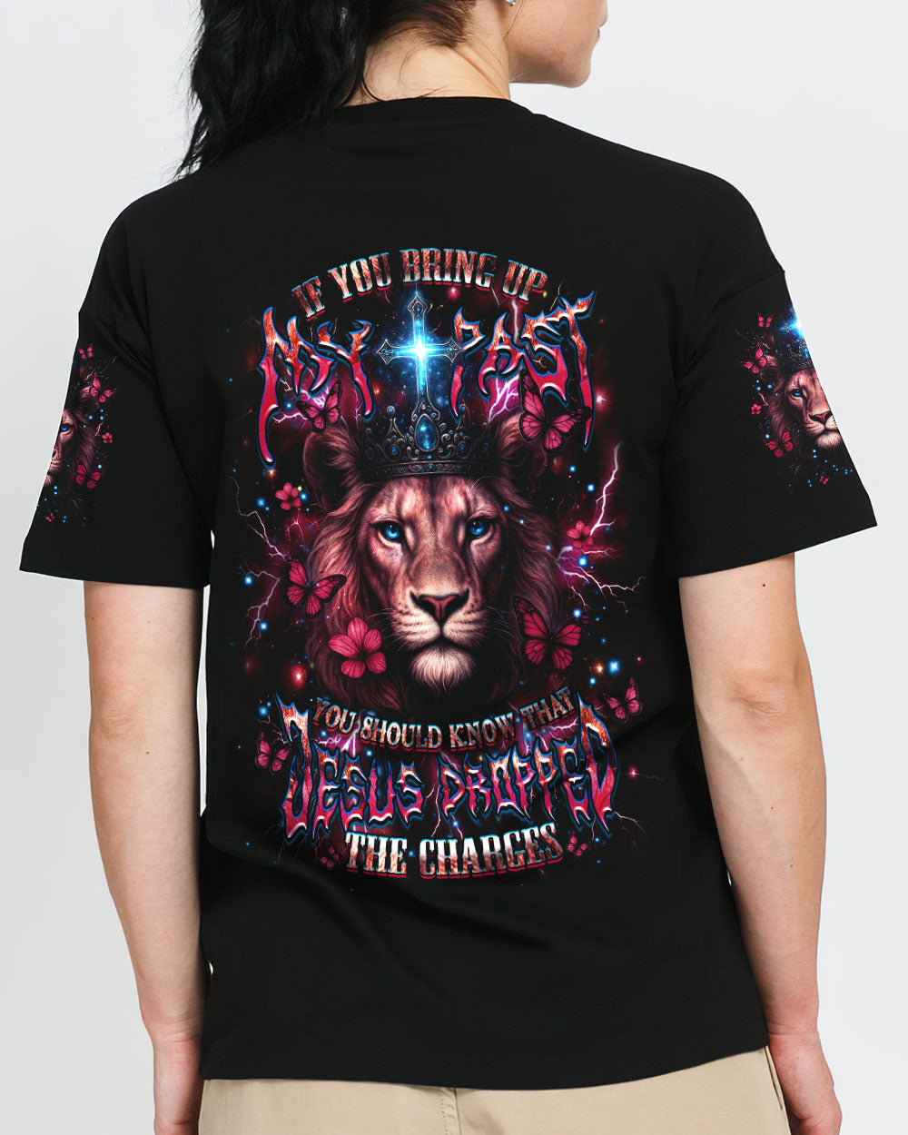 Jesus Dropped The Charges Lion Women's All Over Print Shirt - Yhdu2905254