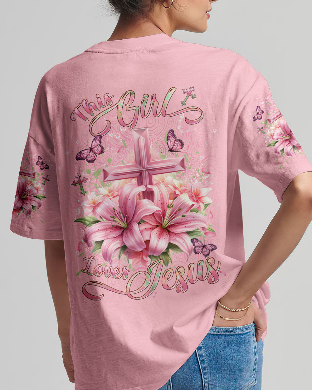 This Girl Loves Jesus Women's All Over Print Shirt - Yhdu2912233