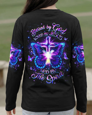 Blessed By God Loved By Jesus Butterfly Women's All Over Print Shirt - Yhhg0501262