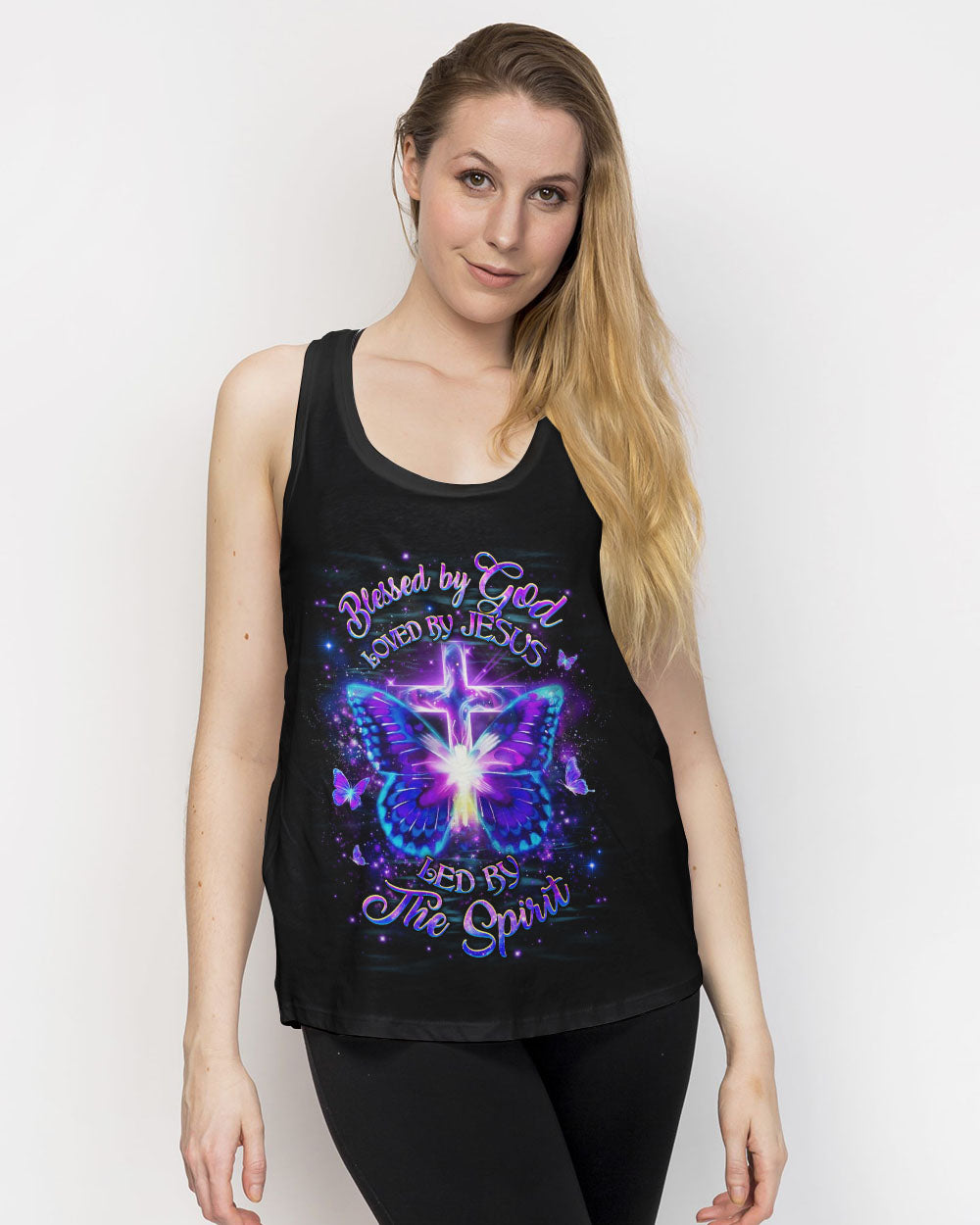 Blessed By God Loved By Jesus Butterfly Women's All Over Print Shirt - Yhhg0501262