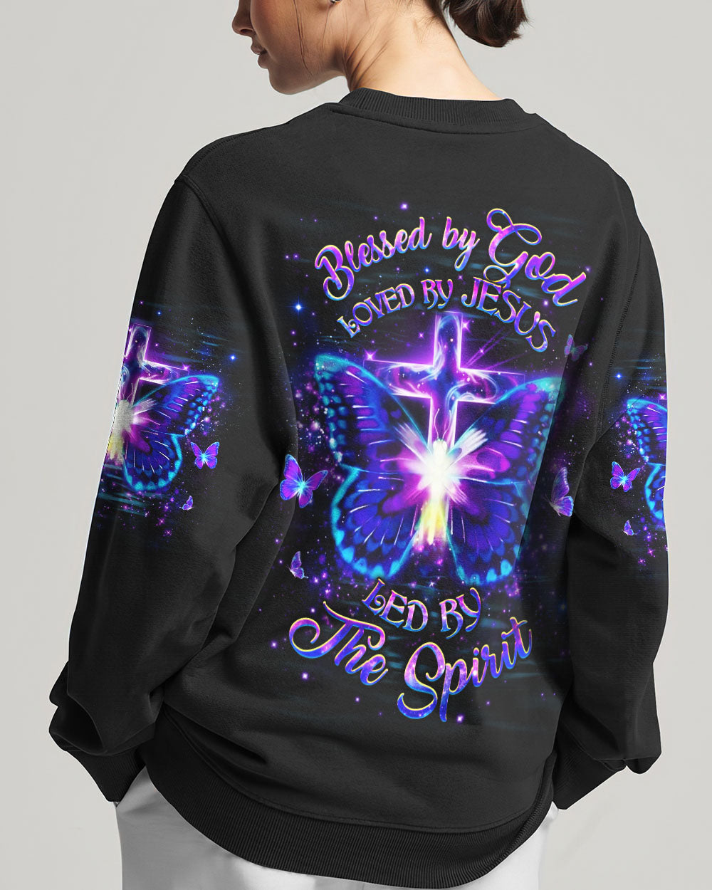 Blessed By God Loved By Jesus Butterfly Women's All Over Print Shirt - Yhhg0501262