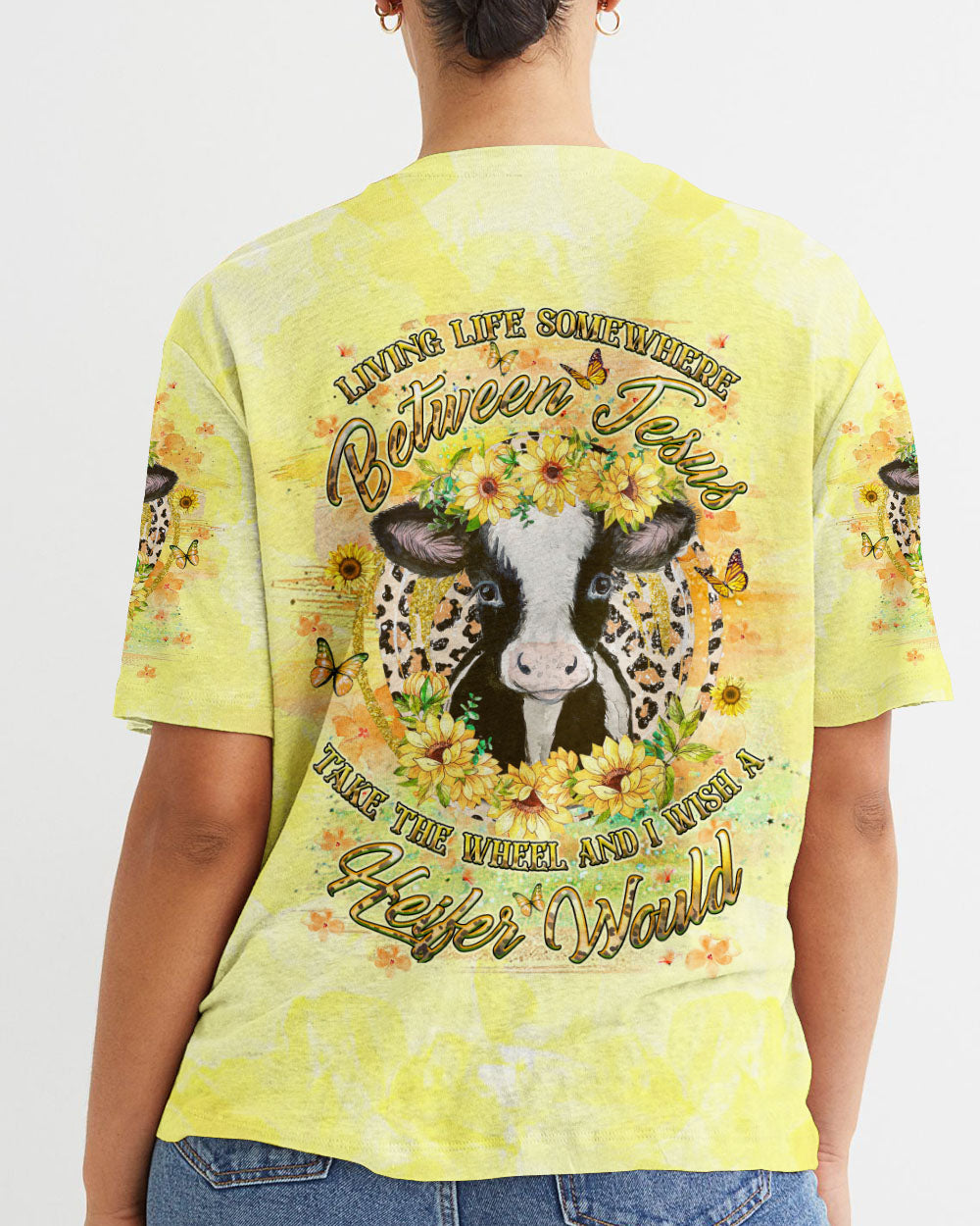 Living Life Somewhere Between Jesus Heifer Women's All Over Print Shirt - Yhhg0605243