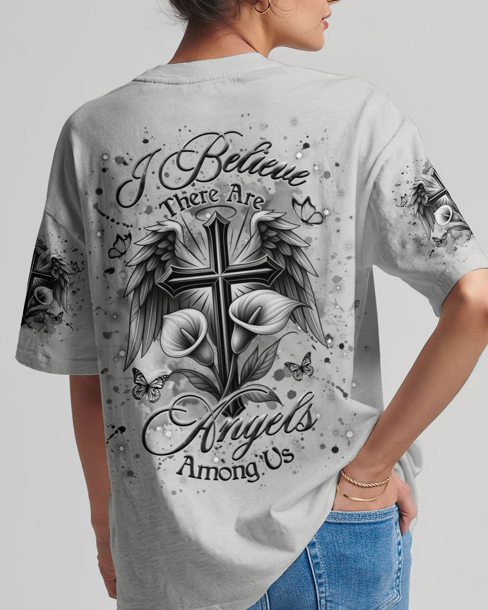 I Believe There Are Angels Among Us Wings Women's All Over Print Shirt - Yhhg0707254
