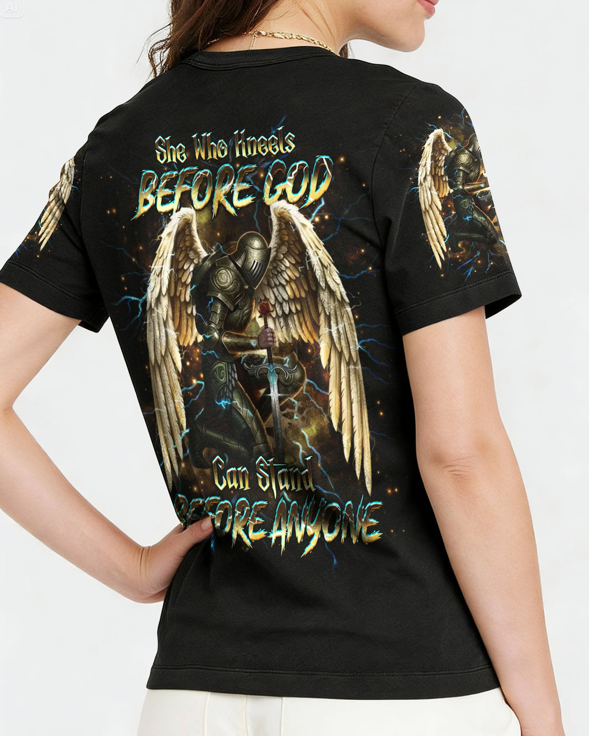 She Who Kneels Before God Women's All Over Print Shirt - Yhhg0902262