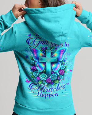 When God Steps In Miracles Happen Women's All Over Print Shirt - Yhhg1202262