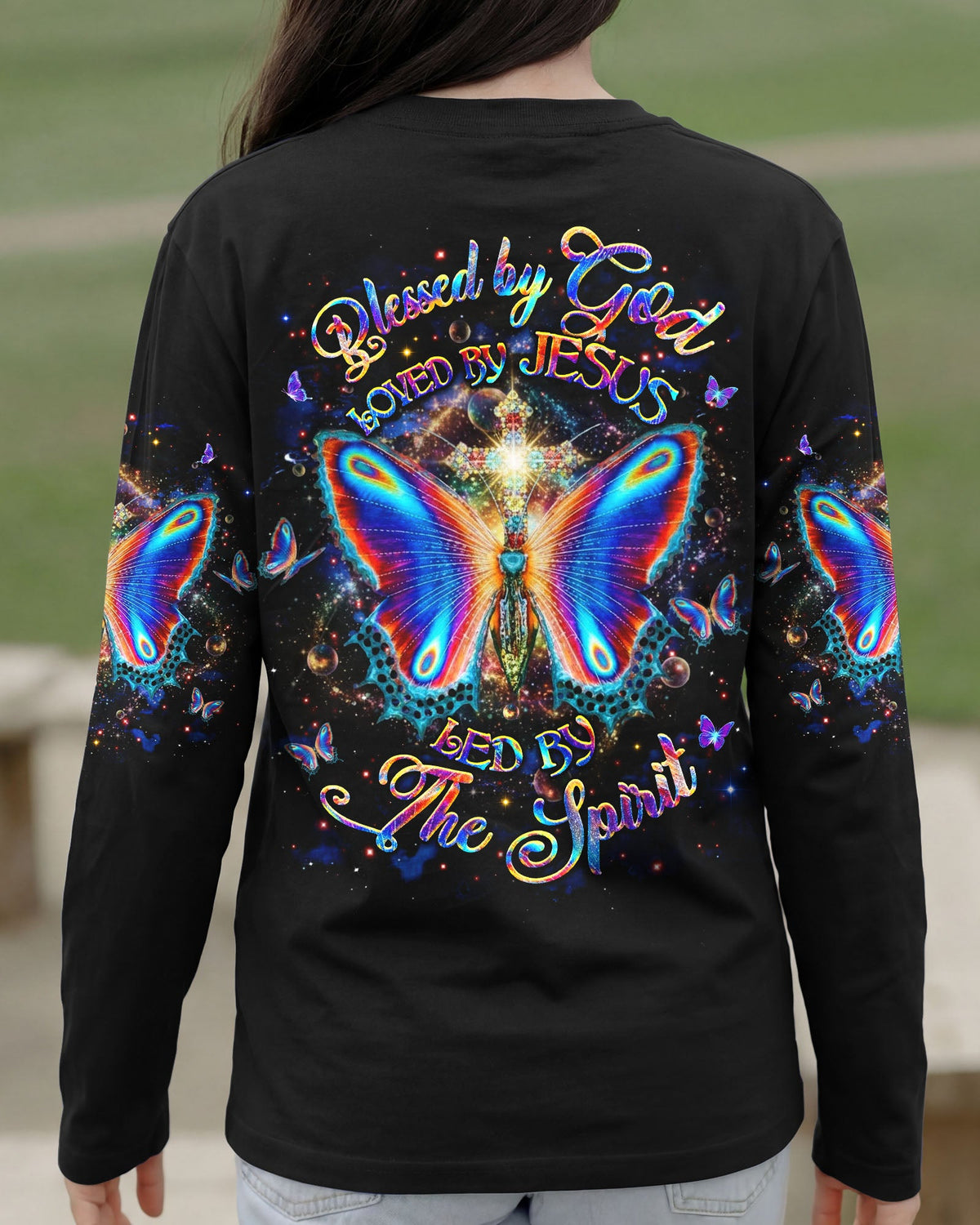Blessed By God Loved By Jesus Butterfly Women's All Over Print Shirt - Yhhg1301262