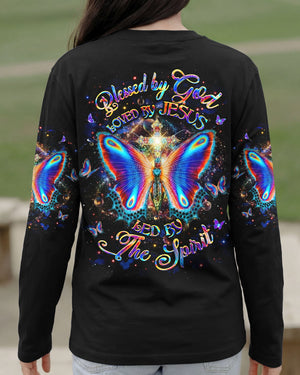 Blessed By God Loved By Jesus Butterfly Women's All Over Print Shirt - Yhhg1301262