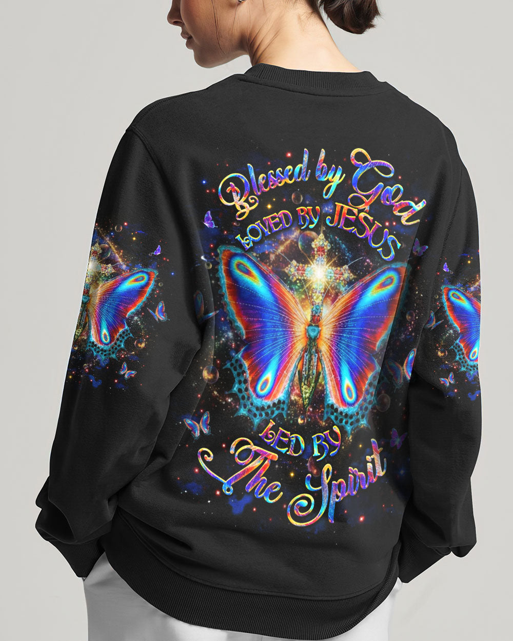 Blessed By God Loved By Jesus Butterfly Women's All Over Print Shirt - Yhhg1301262