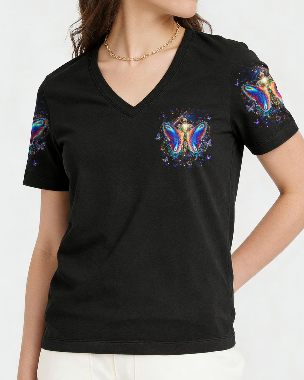 Blessed By God Loved By Jesus Butterfly Women's All Over Print Shirt - Yhhg1301262