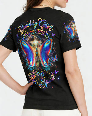 Blessed By God Loved By Jesus Butterfly Women's All Over Print Shirt - Yhhg1301262