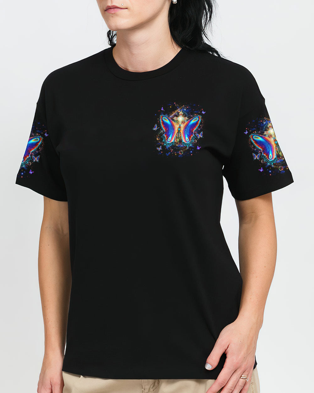 Blessed By God Loved By Jesus Butterfly Women's All Over Print Shirt - Yhhg1301262