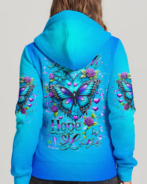 Faith Hope Love Butterfly Women's All Over Print Shirt - Yhhg1303253