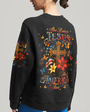 She Loves Jesus And America Too Women's All Over Print Shirt - Yhhg1605253
