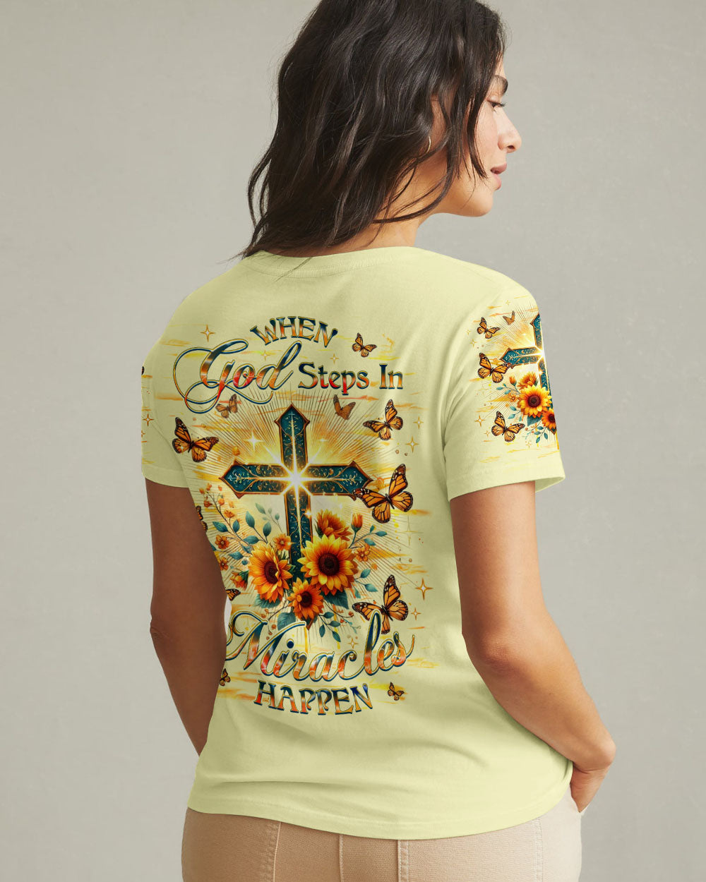 When God Steps In Miracles Happen Women's All Over Print Shirt - Yhhg1701253