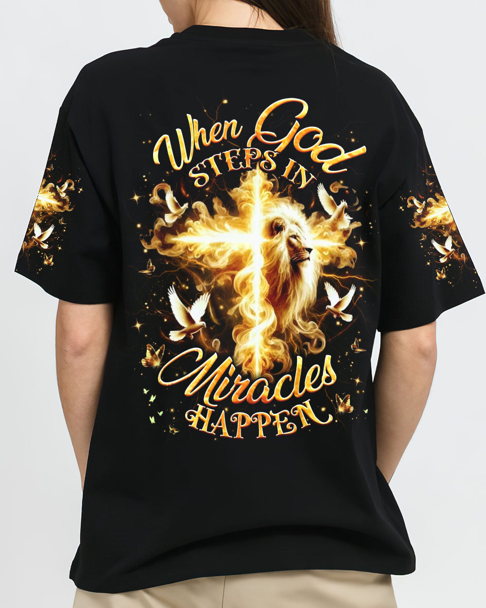When God Steps In Miracles Happen Women's All Over Print Shirt - Yhhg1711252