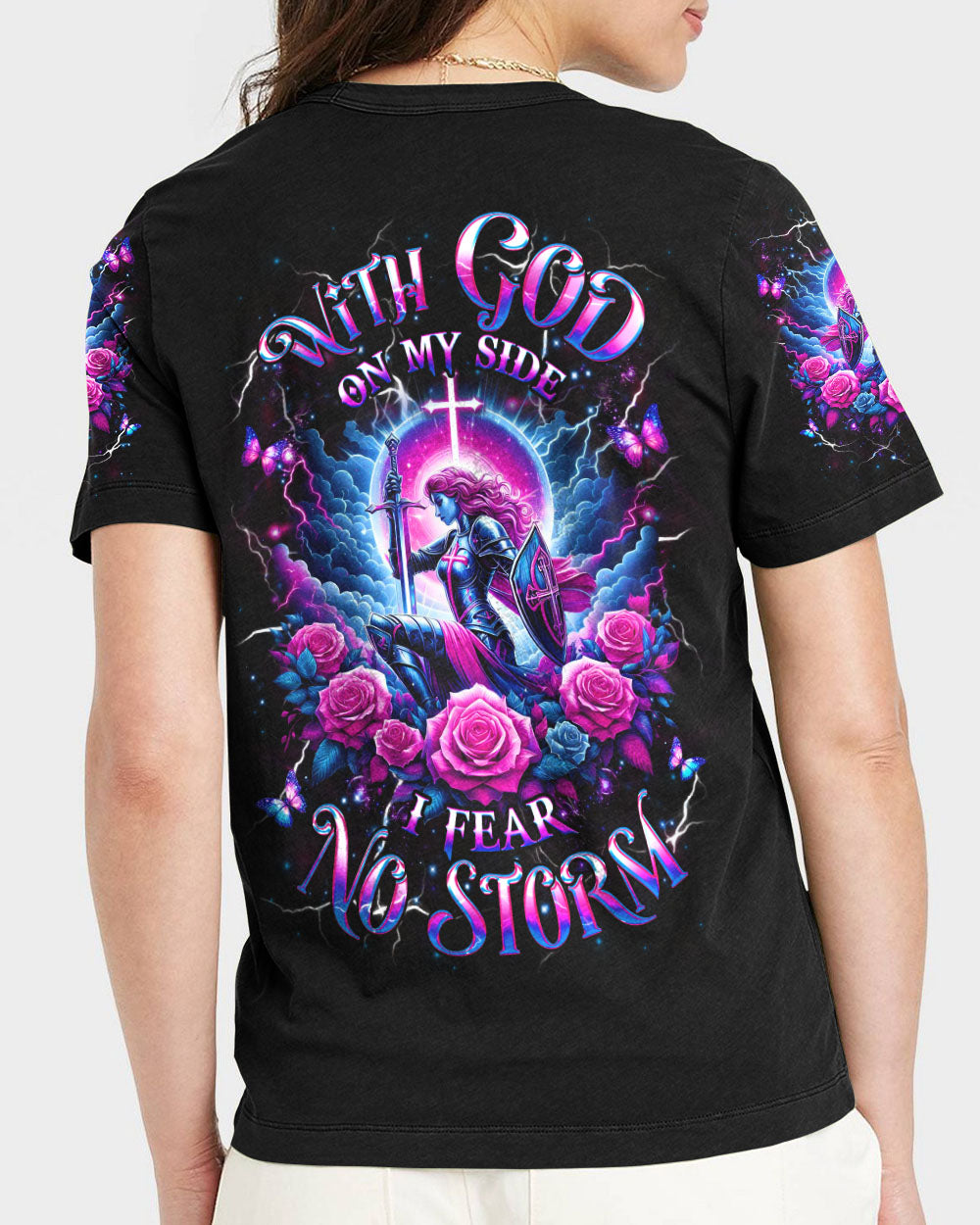With God On My Side I Fear No Storm Women's All Over Print Shirt - Yhhg1902252