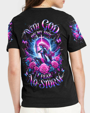 With God On My Side I Fear No Storm Women's All Over Print Shirt - Yhhg1902252