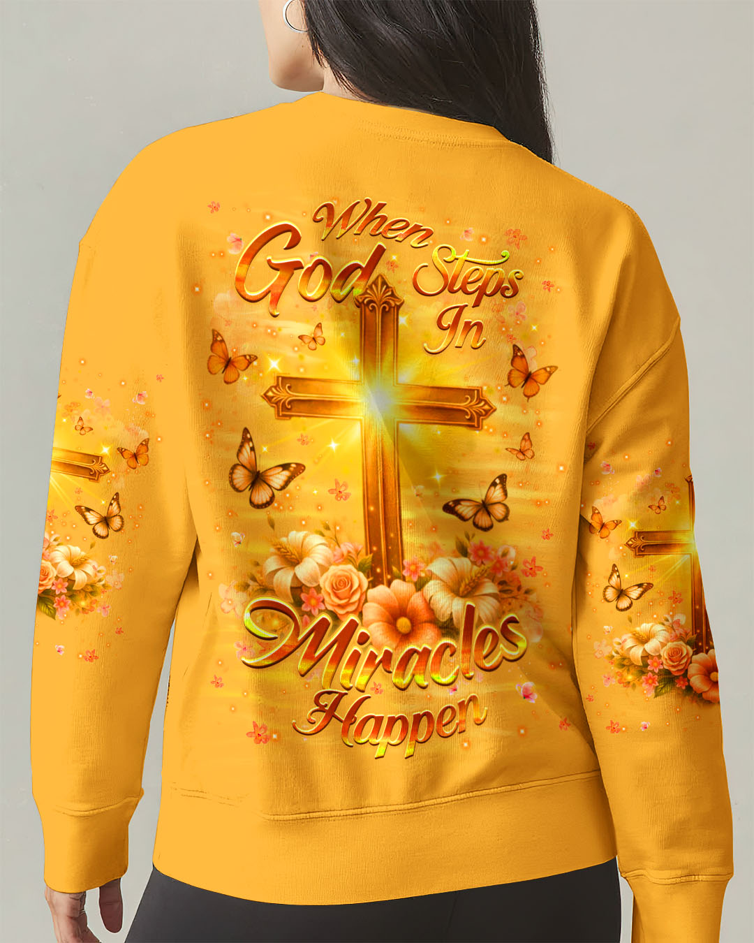 When God Steps In Miracles Happen Women's All Over Print Shirt - Yhhg2302261