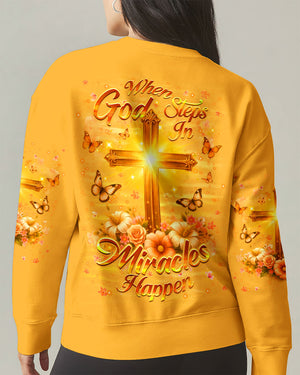 When God Steps In Miracles Happen Women's All Over Print Shirt - Yhhg2302261