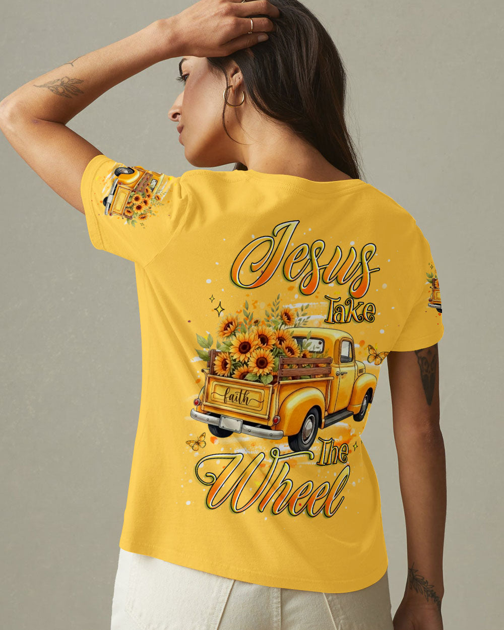 Jesus Take The Wheel Sunflower Women's All Over Print Shirt - Yhhg2601261