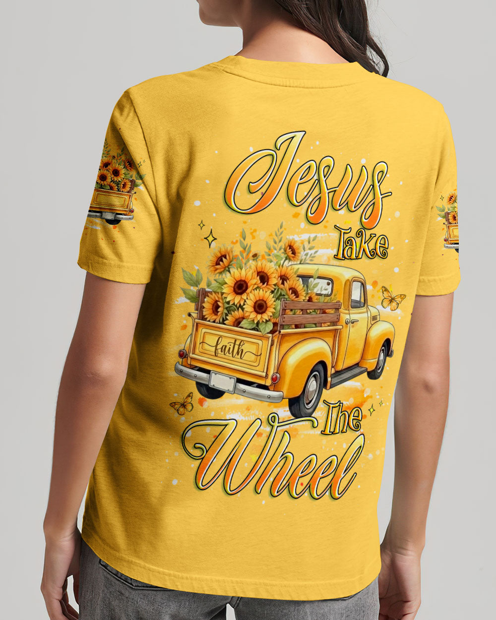 Jesus Take The Wheel Sunflower Women's All Over Print Shirt - Yhhg2601261