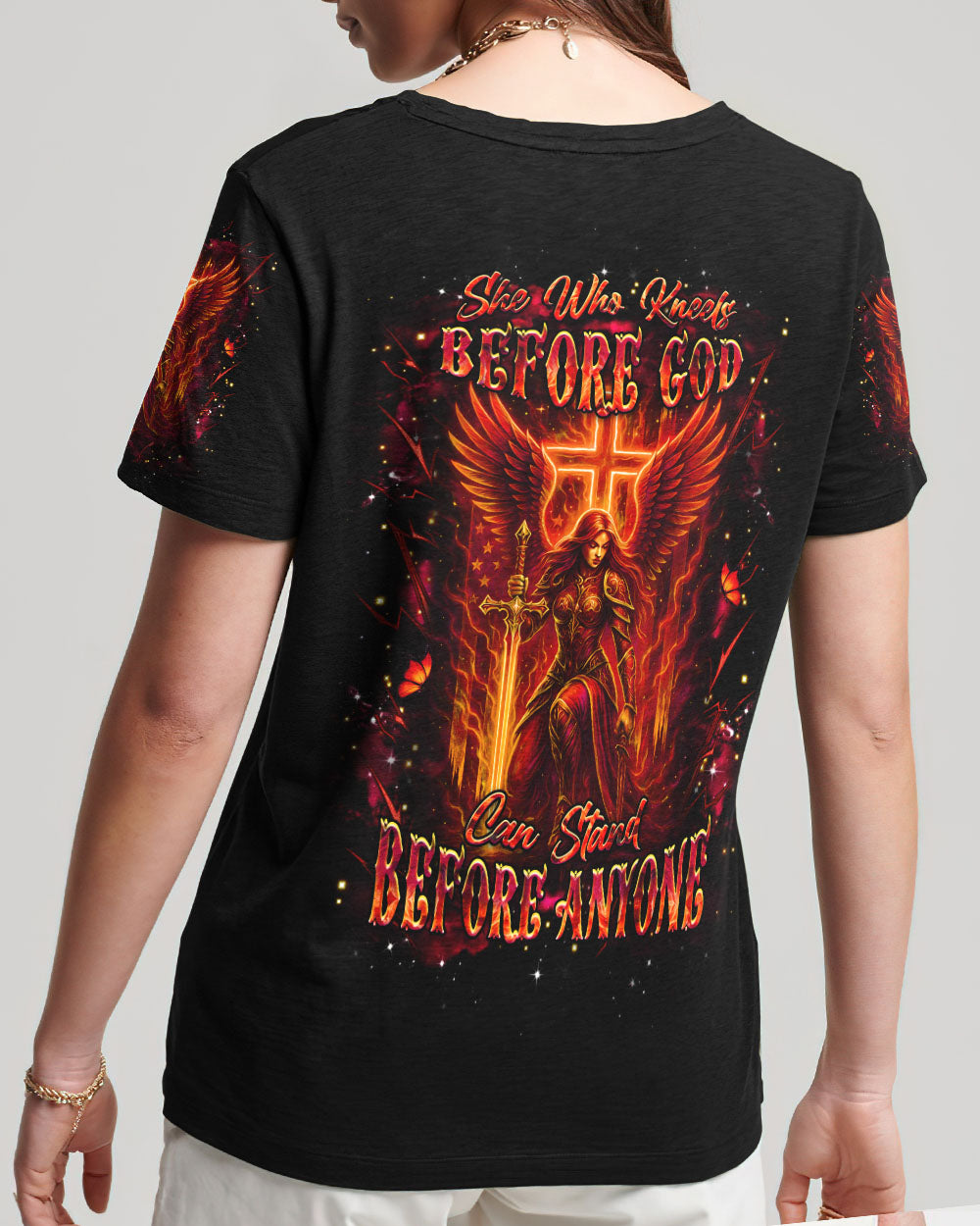 She Who Kneels Before God Women's All Over Print Shirt - Yhhg3107253