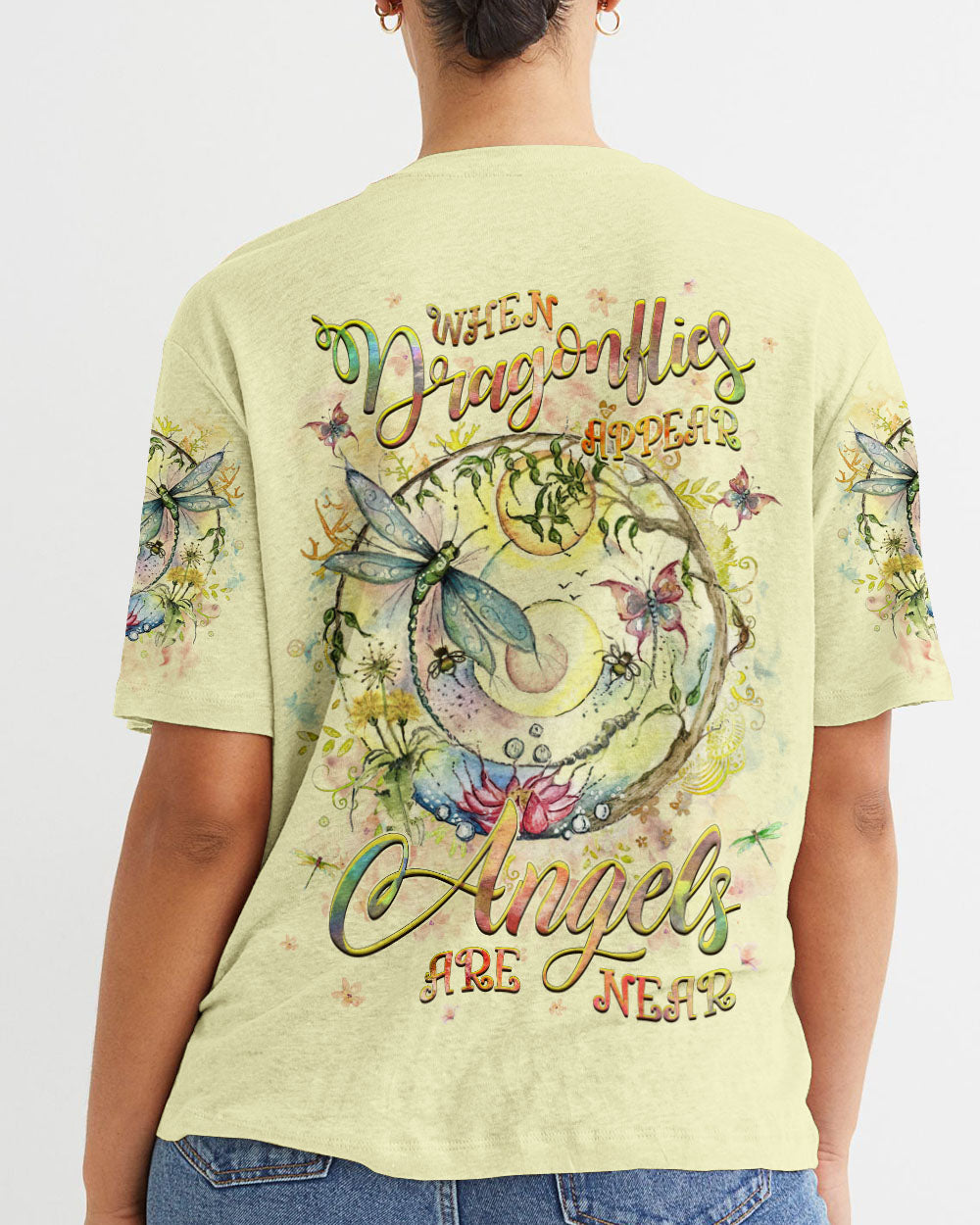 When Dragonflies Appear Angels Are Near Women's All Over Print Shirt - Yhhg3112243